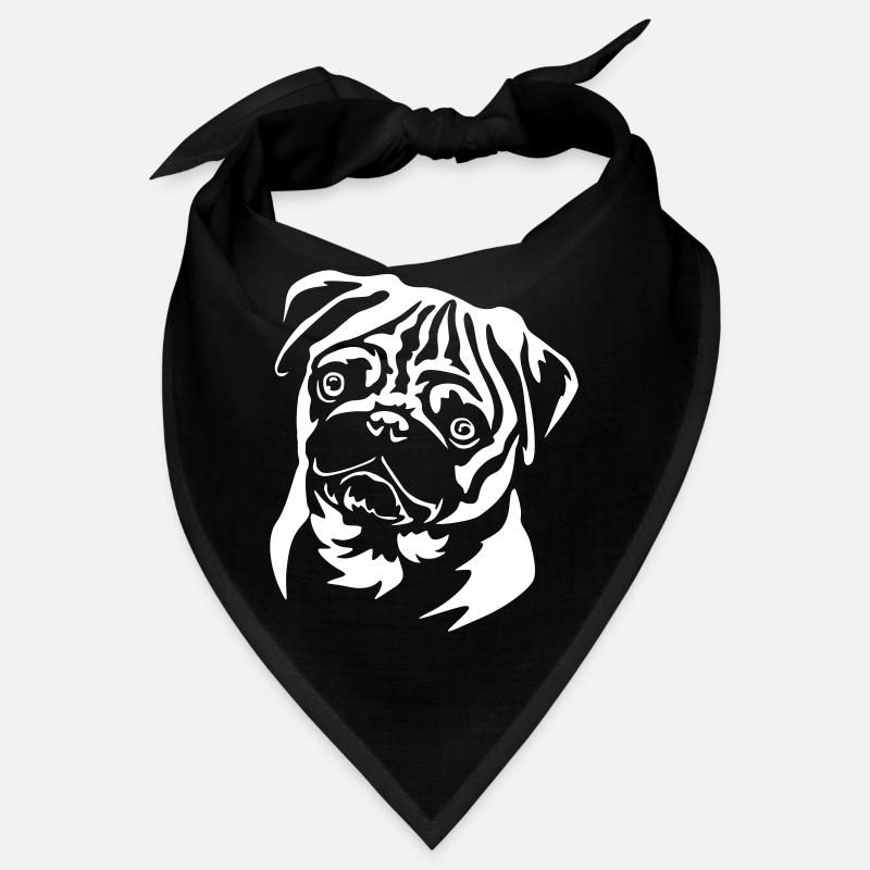 Mops Kopf "Black Edition" Bandana