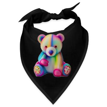 Mehrfarbiger Teddybär - Bandana - Schwarz - Vorne