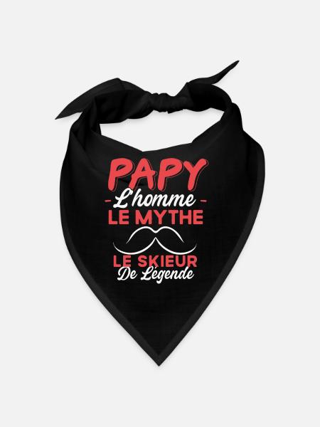 Papy Le Skieur De Légende Cadeau Ski Humour - Bandana - noir