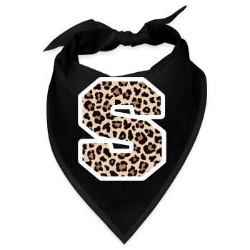 Buchstaben-S-Leopardenmuster - Geschenkidee zum Geburtstag - Bandana - Schwarz - Vorne