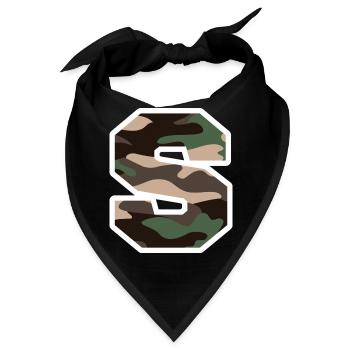 Letter S Military Camouflage - Geschenkidee - Bandana - Schwarz - Vorne