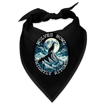 MONDBESCHIENENES WOLFSGEHEUL NÄCHTLICHES RITUAL, WILDNIS - Bandana - Schwarz - Vorne