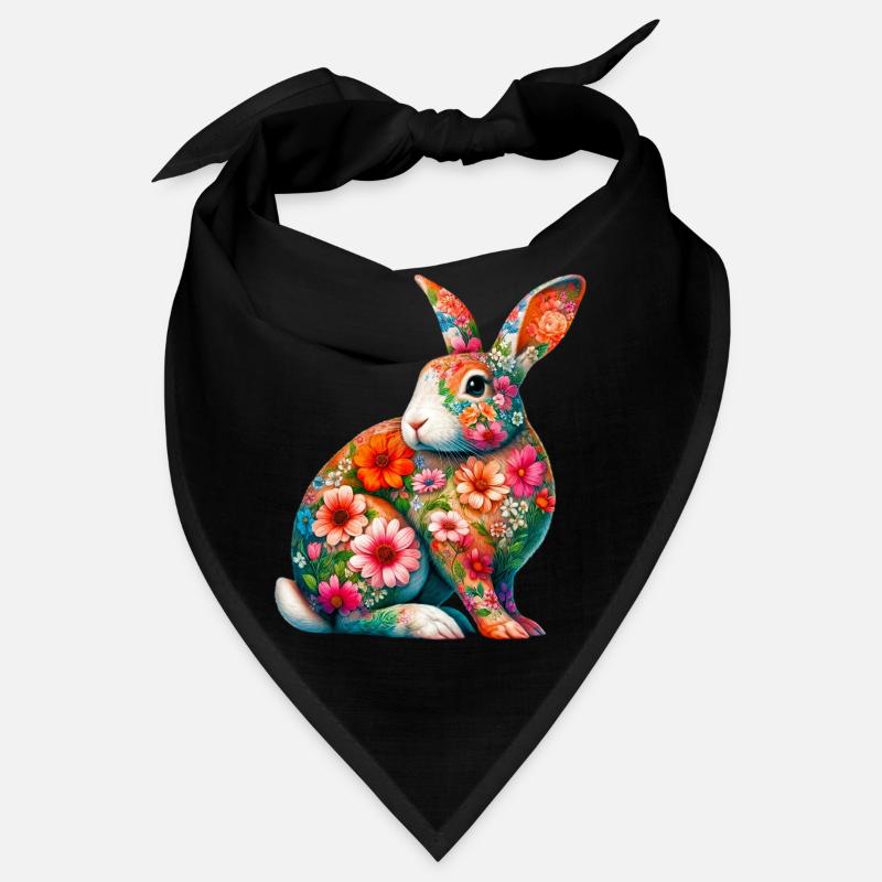 Rabbit decorated with flowers Bandana