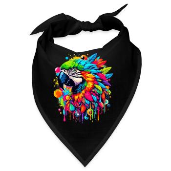 Papagei - Bandana - Schwarz - Vorne