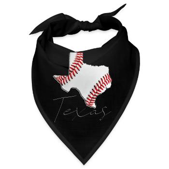 Echter Baseball in der Texas State Landkarte TX - Bandana - Schwarz - Vorne