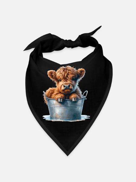 Highland Calf Cuteness - Baby Hochlandrind - Bandana - Schwarz