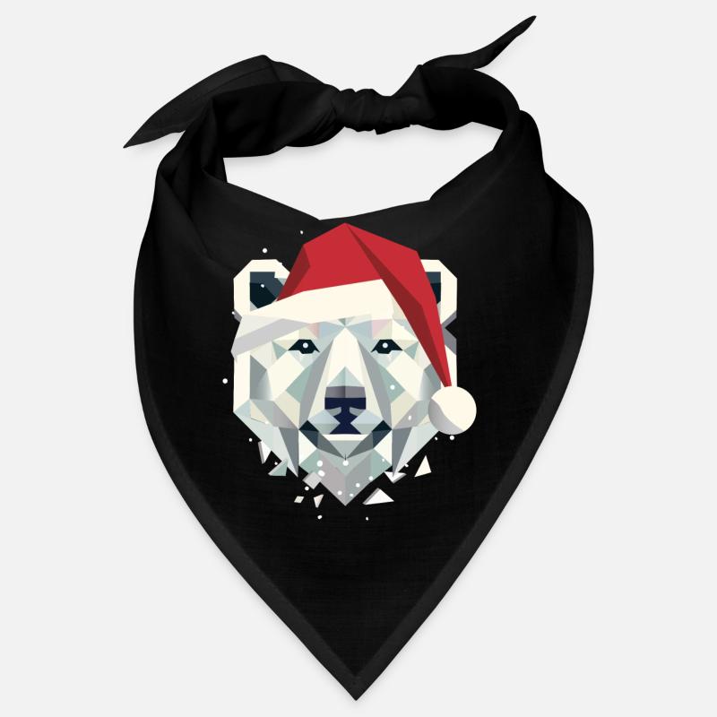 Christmas Polar Bear in Modern Geometric Style Bandana