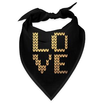Love Gold Strick Liebe Luxus Strick exklusiv - Bandana - Schwarz - Vorne