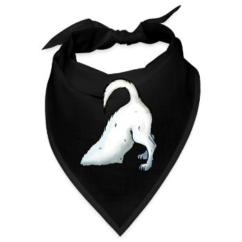 Jack Russel buddelt - Bandana - Schwarz - Vorne