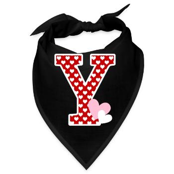 Buchstabe und Herz - Bandana - Schwarz - Vorne
