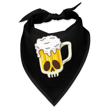 Totenkopf und Bier - Bandana - Schwarz - Vorne