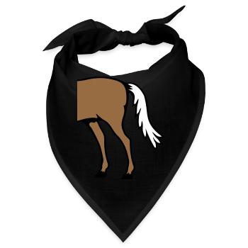 Halbes Pferd Hinterteil Hinten Hintere Hälfte Spaß - Bandana - Schwarz - Vorne