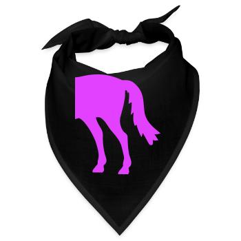 Halbes Pferd Hinterteil Hinten Hintere Hälfte Spaß - Bandana - Schwarz - Vorne