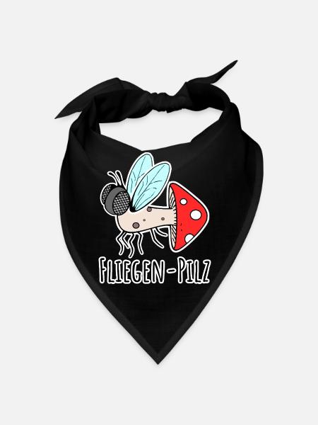Fliegenpilz - Halb Fliege halb Pilz - Bandana - Schwarz - Vorne