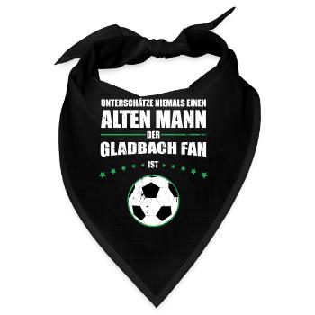 Mönchengladbach Geschenk Hooligan Ultras Retro - Bandana - Schwarz - Vorne