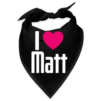 I Love Matt Pinkes Herz Ich liebe Matt - Bandana - Schwarz - Vorne