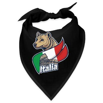 Italienischer Wolf mit Kolosseum - Bandana - Schwarz - Vorne