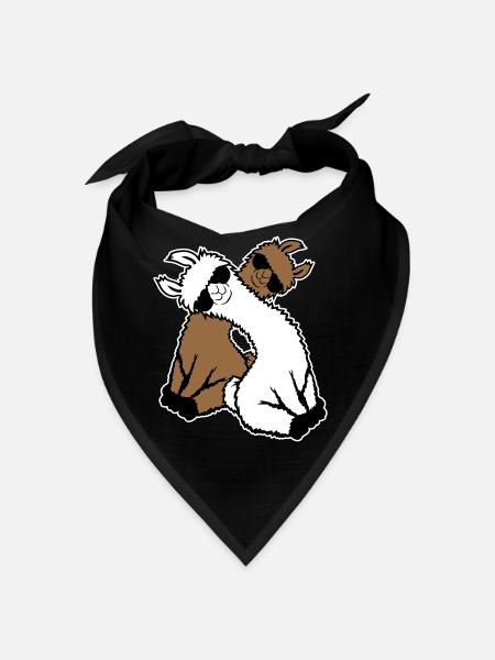 Two Llamas Pair 2 Friends Cool Sunglasses Team - Bandana - black - Front