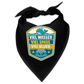 Viel Wasser Viel Spass Schild - Bandana - Schwarz - Vorne