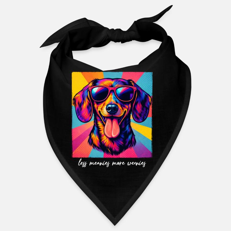 Lustiger Pop Art Dackel Less Meanies More Weenies Bandana