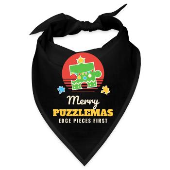 Fröhliche Puzzlemas Lustiges Puzzlepuzzle Weihnachten - Bandana - Schwarz - Vorne