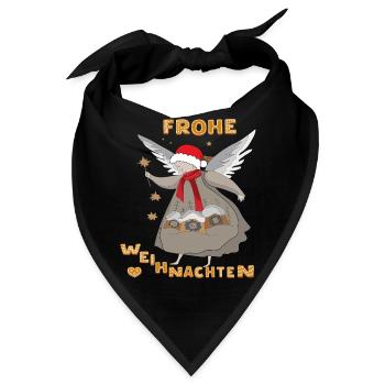 Frohe Weihnachten - Bandana - Schwarz - Vorne