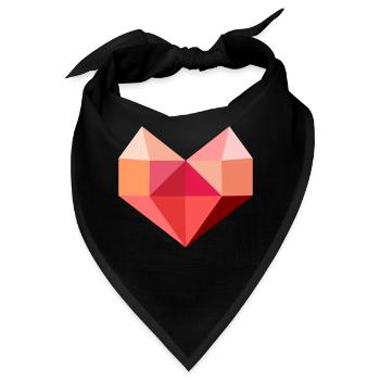 Herz rosa - Bandana - Schwarz - Vorne