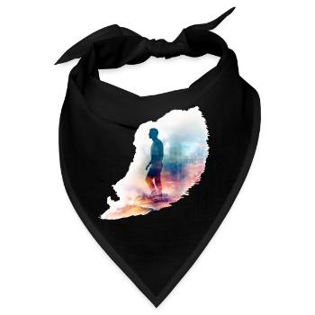 Ein Mann der nach links schaut im Watercolor Style - Bandana - Schwarz - Vorne