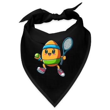 Osterei-Tennis, Tennisspieler Osterfest - Bandana - Schwarz - Vorne