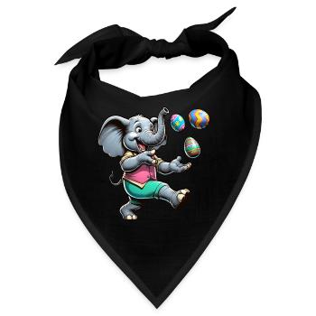 Elefant & Erpel Jonglieren Ostereier, - Bandana - Schwarz - Vorne