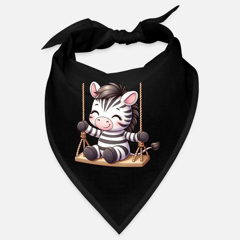 Süßes Zebra auf der Schaukel Comic Bandana