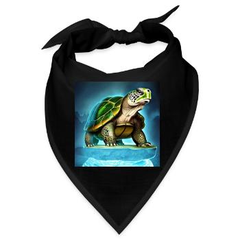 Schildkröte auf einem Gletscher - Bandana - Schwarz - Vorne