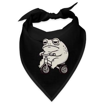 Frosch Kröte Unke Laufrad Dreirad Lustig Skurril - Bandana - Schwarz - Vorne