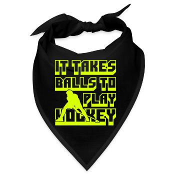 Nimmt es Bälle, Hockey - Bandana - Schwarz - Vorne
