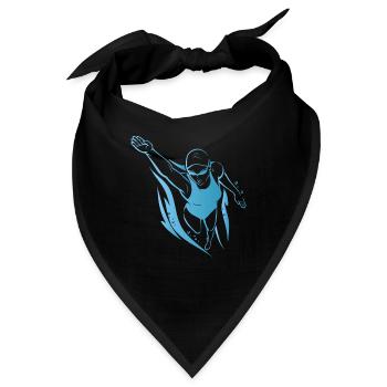 Schwimm - Shirt Tauchen Sport Pool Wasser Geschenk - Bandana - Schwarz - Vorne