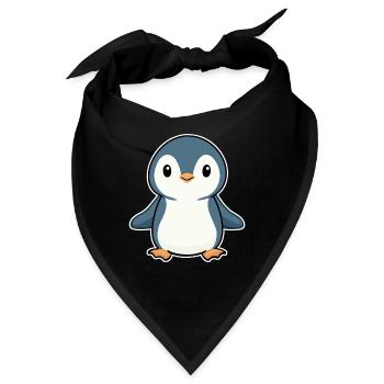 PINGUIN VOGEL ANTARKTIS SÜDPOL BABY EIS WATSCHELN - Bandana - Schwarz - Vorne