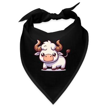 STIER KUH LIEB FLAUSCHIG HÖRNER WIESE HIRTE BERGE - Bandana - Schwarz - Vorne