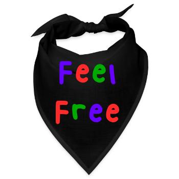 KOSTENLOS. KOSTENLOS. GLÜCKLICH. KOSTENLOS. FREIHEIT. WOHLFAHRT. ZEN. - Bandana - Schwarz - Vorne
