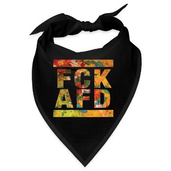 FCK AFD - Zeichen setzen gegen Rechts, Gegen Nazis - Bandana - Schwarz - Vorne