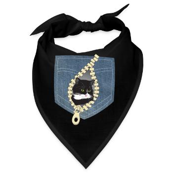 Katze Katzen - Bandana - Schwarz - Vorne