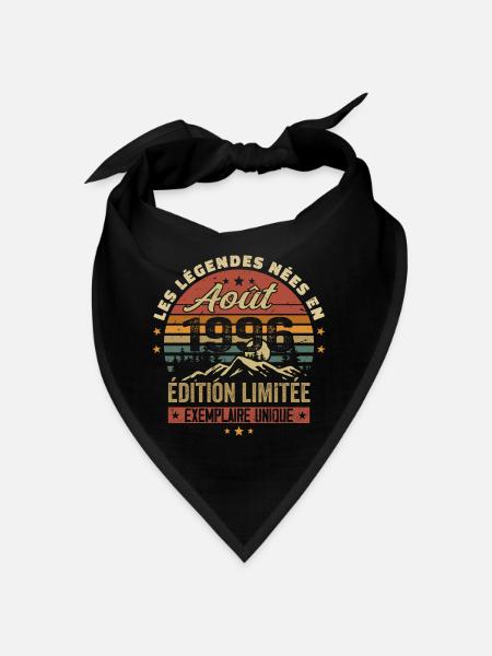Août 1996 Cadeau Anniversaire Aout 1996 August - Bandana - noir