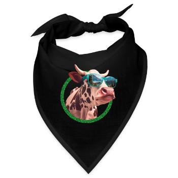 coole Kuh die eine Sonnenbrille trägt - Bandana - Schwarz - Vorne