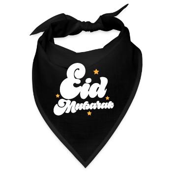 Eid Mubarak - Bandana - Schwarz - Vorne