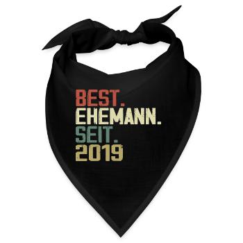 Best Ehemann Seit 2019 Geburtstagsgeschenk 2019 - Bandana - Schwarz - Vorne