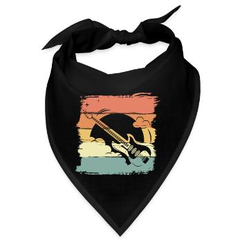 Gitarre retro vintage - Bandana - Schwarz - Vorne