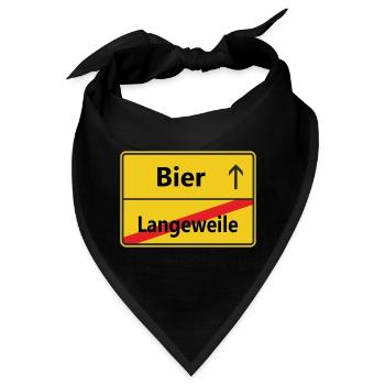 Langeweile? Bier - Bandana - Schwarz - Vorne