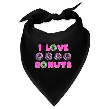 Ich liebe Donuts - Bandana - Schwarz - Vorne
