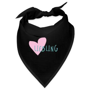 Liebling - Herz - Bandana - Schwarz - Vorne