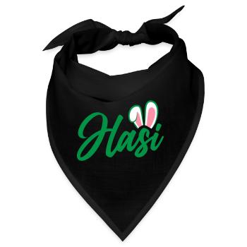Hasi - süße Häschenohren | Farben änderbar - Bandana - Schwarz - Vorne
