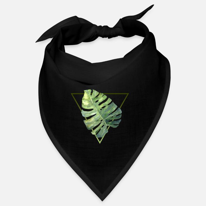 tropical monstera leaf modern triangle pattern Bandana